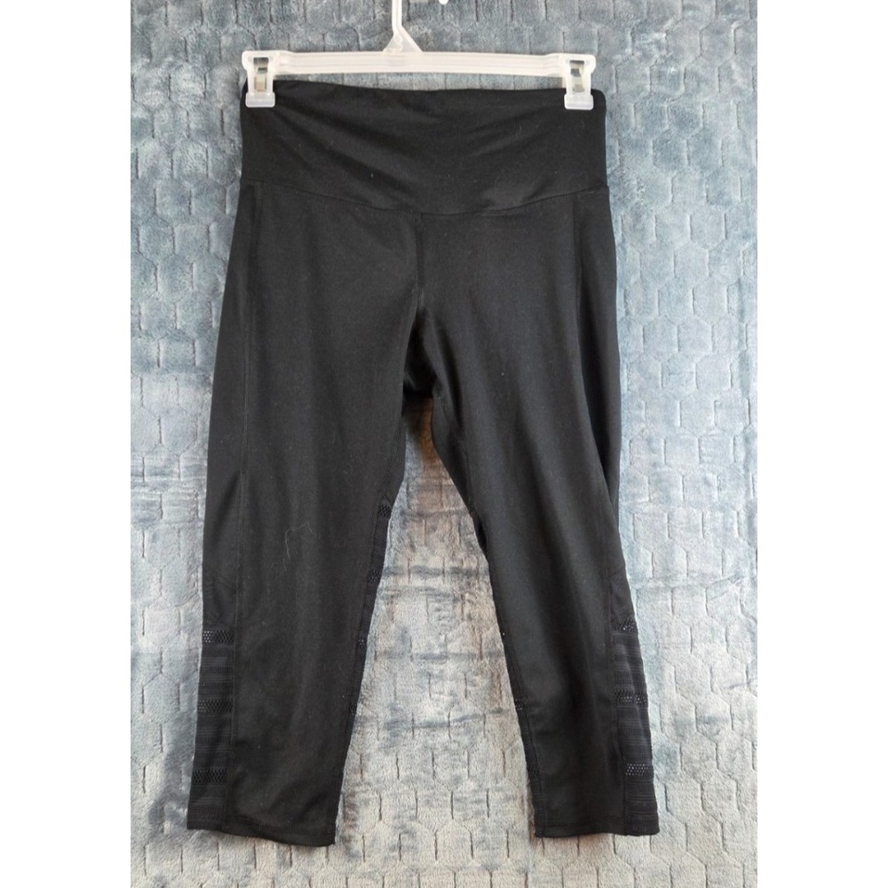 Champion Cropped Leggings Capri size M Women‎ Black Mesh